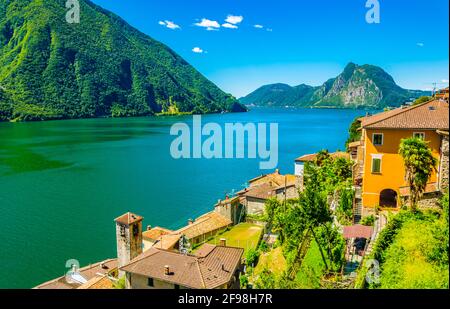 Village de Gandria près de Lugano, Suisse Banque D'Images