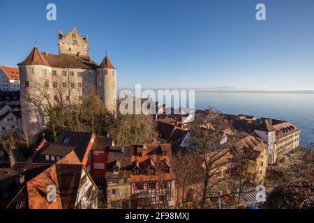 Meersburg sur le lac de Constance, le château Banque D'Images