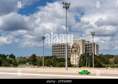 Ministère de l'intérieur de la Plaza de la Revolución dans le district de Vedado, province de la Havane, Cuba Banque D'Images