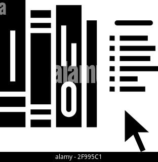 illustration vectorielle d'icône de glyphe de bibliothèque en ligne Illustration de Vecteur