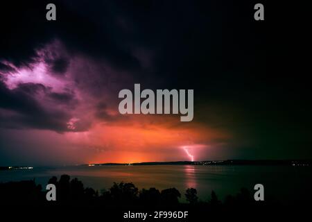 Un twitter au-dessus du lac de Constance fait un beau spectacle Banque D'Images