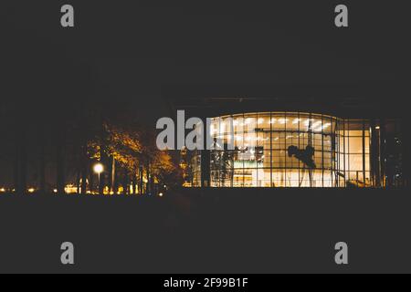 Dresde de nuit - le Parlement d'État de Saxe Banque D'Images