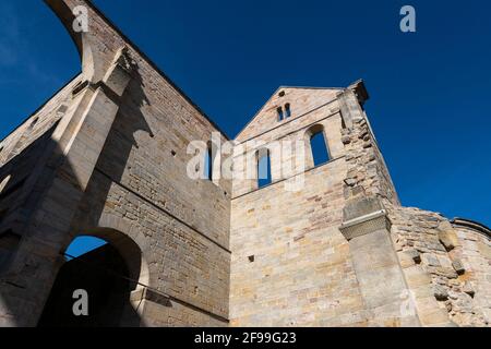 Le monastère de Paulinzella en Thuringe est une ancienne abbaye bénédictine et est l'un des plus importants bâtiments romains d'Allemagne. Banque D'Images