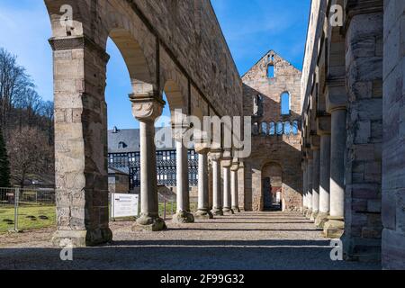 Le monastère de Paulinzella en Thuringe est une ancienne abbaye bénédictine et est l'un des plus importants bâtiments romains d'Allemagne. Banque D'Images