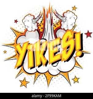 Illustration d'arrière-plan de Word Yikes sur une explosion de nuage comique Illustration de Vecteur