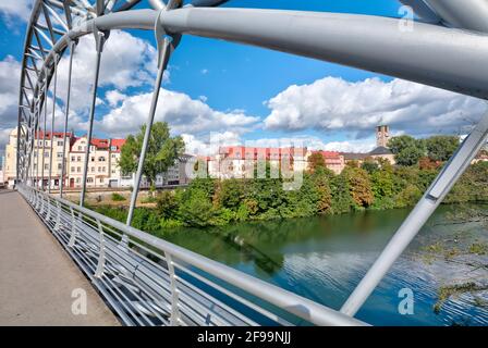 Luitpoldbrücke, pont routier, canal main-Danube, vue sur Gärtnerstadt, architecture, Bamberg, Franconie, Bavière, Allemagne, Europe Banque D'Images