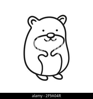Joli hamster dessiné à la main. Animal de compagnie Doodle. Illustration vectorielle isolée dessinée à la main Illustration de Vecteur