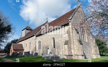 Église paroissiale de Saint-Nicolas, Bishop's Sutton, Alresford, Hampshire, Angleterre, ROYAUME-UNI Banque D'Images