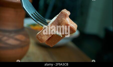 Makkarastroganoff - saucisses Stroganoff, cuisine finlandaise Banque D'Images