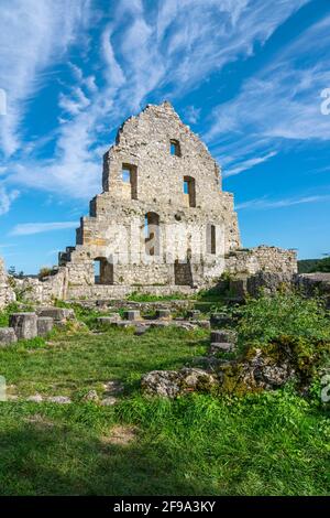 Allemagne, Bade-Wurtemberg, Bad Urach, ruines du château de Hohenurach, au XIe siècle construit par les comtes d'Urach au XVIe siècle s'est étendu à une forteresse. Banque D'Images