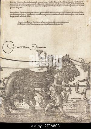 Le Chariot de Triumphal de Maximilian I (la Grande voiture de Triumphal) [planche 4 de 8], 1523 (éd. latine). Banque D'Images