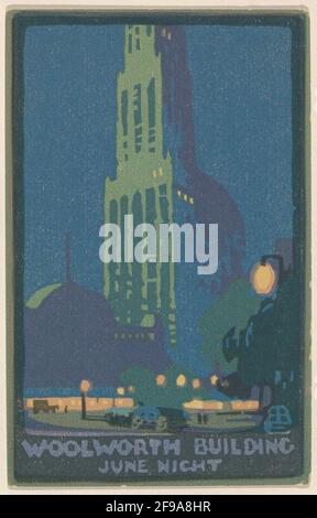 Woolworth Building nuit de juin 1916. Banque D'Images