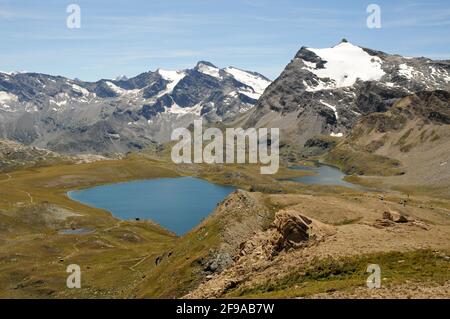 Laghi Pian Rosset, Colle del Nivolet, Parco Nazioanle del Gran Pardiso Banque D'Images