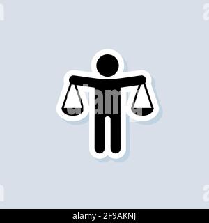 Autocollant Justice. Icône Echelle. Icône éthique. Icônes de loi. Vecteur sur arrière-plan isolé. SPE 10. Illustration de Vecteur
