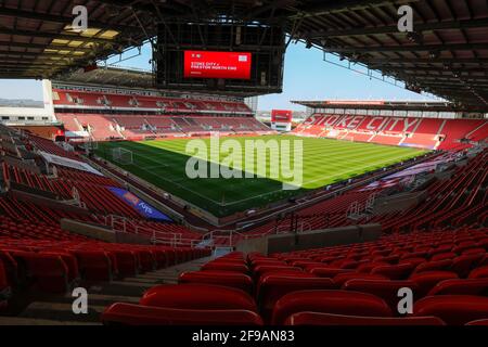 L'intérieur du stade bet365 devant le match à Stoke-on-Trent, Royaume-Uni, le 4/17/2021. (Photo de Conor Molloy/News Images/Sipa USA) Banque D'Images