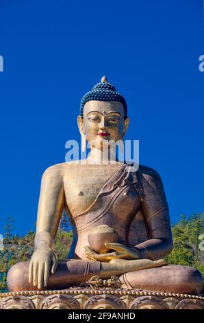 Grand Bouddha Dordenma est un gigantesque Bouddha staatue dans les montagnes du Bhoutan Célébration du 60e anniversaire du quatrième roi Jigme Singye Wangchuck Banque D'Images