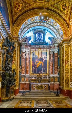 VALETTE, MALTE, 3 MAI 2017 : intérieur de la co-cathédrale Saint-Jean à la Valette, Malte Banque D'Images