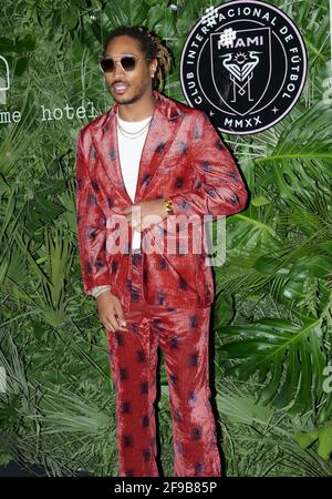 Miami Beach, États-Unis. 17 avril 2021. Future marche le tapis rouge pour célébrer l'ouverture de l'hôtel Goodtime à Miami Beach, Floride, le vendredi 16 avril 2021. Photo de Gary I Rothstein/UPI crédit: UPI/Alay Live News Banque D'Images