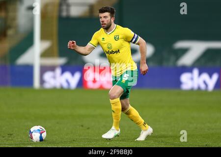 Grant Hanley de Norwich City - Norwich City v Huddersfield Town, Sky Bet Championship, Carrow Road, Norwich, Royaume-Uni - 6 avril 2021 usage éditorial exclusif - restrictions DataCo applicables Banque D'Images