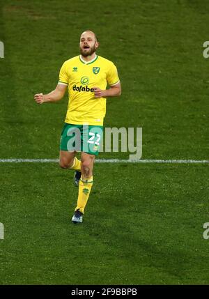 Teemu Pukki, de Norwich City, célèbre son troisième et sixième objectif de Norwich City pour le faire 6-0 - Norwich City v Huddersfield Town, Sky Bet Championship, Carrow Road, Norwich, Royaume-Uni - 6 avril 2021 usage éditorial exclusif - restrictions DataCo Banque D'Images