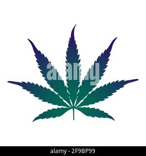 Silhouette de feuille de marijuana. Isolé sur blanc. Illustration vectorielle. Illustration de Vecteur