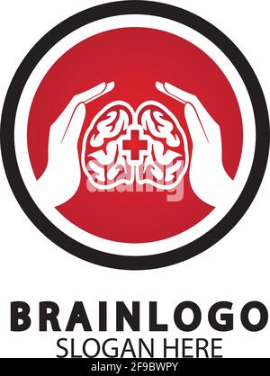 Conception du logo du cerveau vecteur de concept, Santé logo Brain Pulse, vecteur de modèle de logo Brain Care Illustration de Vecteur
