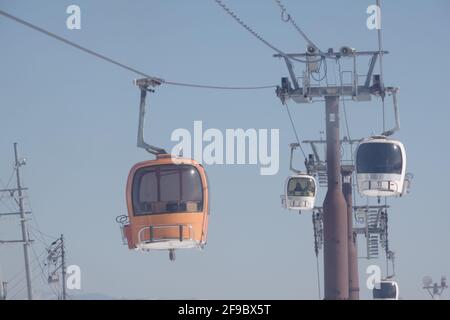 Hakuba, Japon, 28/02/2021, hiver 2021, Ropeway Banque D'Images