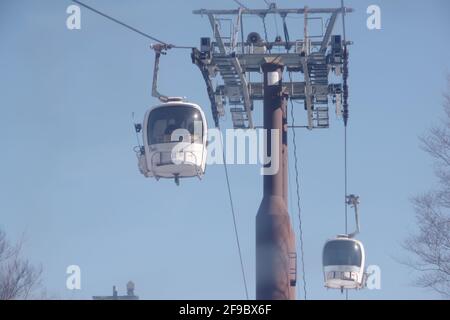 Hakuba, Japon, 28/02/2021, hiver 2021, Ropeway Banque D'Images