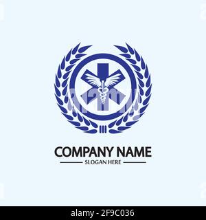 Caduceus, icône du logo Caduceus pour les illustrations vectorielles conceptuelles de la santé médicale Illustration de Vecteur