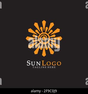 Vector illustration sun Logo Icône Template design Illustration de Vecteur