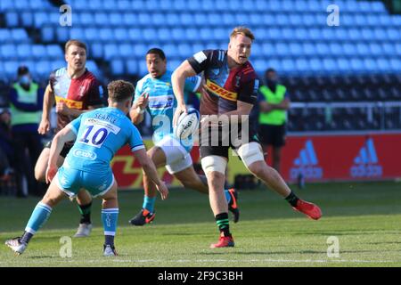 Twickenham, Angleterre. 17 avril 2021. Alex Dombrandt de Harlequins pendant le match de Premiership de Gallagher entre Harlequins et Worcester Warriors au Stoop. Credit: Richard Perriman/Alamy Live News Banque D'Images