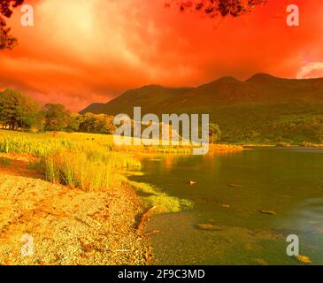 Royaume-Uni, Angleterre, Cumbria, Lake District National Park, Crummock Water, printemps, Banque D'Images