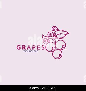 Logo Icône vecteur modèle raisins illustration design Illustration de Vecteur