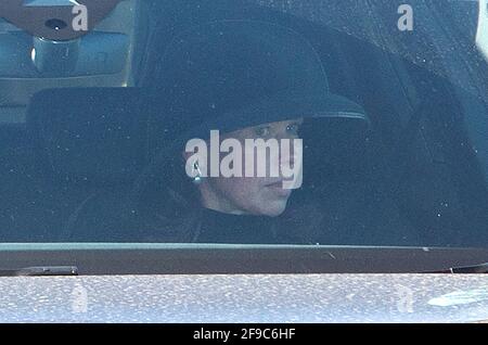 Londres, Royaume-Uni, 17 avril 2021 Lady Sarah Chatto quitte le château de Windsor après les funérailles du prince Philip, duc d'Édimbourg. Crédit : Doug Peters/EMPICS/Alamy Live News Banque D'Images