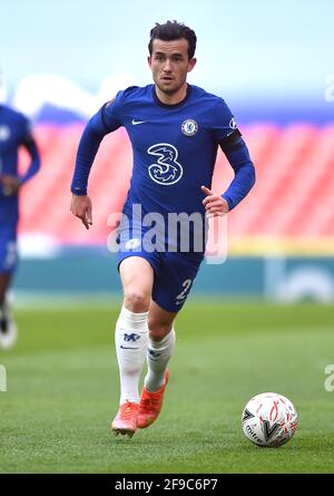 Ben Chilwell de Chelsea en action pendant le match de demi-finale de la coupe FA au stade Wembley, Londres. Date de la photo: Samedi 17 avril 2021. Banque D'Images