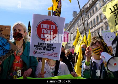 Londres, Angleterre. 17 avril 2021. Tuez le projet de loi Provenez contre le nouveau projet de loi sur la police, la criminalité, la peine et les tribunaux que le gouvernement tente d'adopter. Bradley Stearn / Alamy Live News Banque D'Images