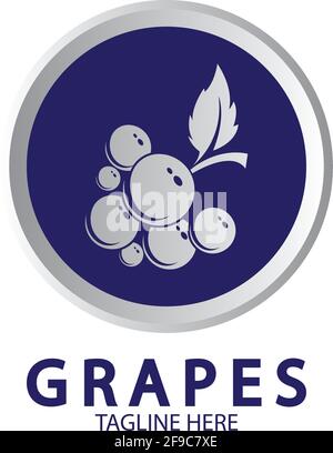 Symbole du logo du vecteur raisin isolé. Modèle de marquage du vin biologique. Logotype des raisins de la nature Illustration de Vecteur