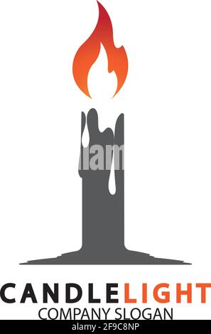 Modèle vectoriel avec logo et icône en forme de bougie Illustration de Vecteur