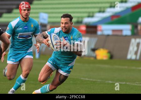 Twickenham, Angleterre. 17 avril 2021. François Hougaard de Worcester pendant le match Gallagher Premiership entre Harlequins et Worcester Warriors au Stoop. Credit: Richard Perriman/Alamy Live News Banque D'Images