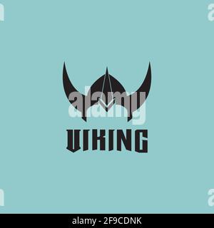 Modèle vectoriel avec logo de casque Viking Illustration de Vecteur