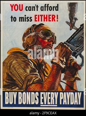 Une affiche de la Seconde Guerre mondiale américaine encourageant les gens à acheter des obligations de guerre Banque D'Images