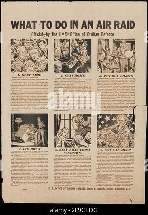 Guide américain de la Seconde Guerre mondiale sur les activités aériennes RAID du Bureau de la défense civile Banque D'Images