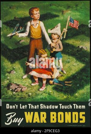 Une affiche de la Seconde Guerre mondiale américaine encourageant les gens à acheter des obligations de guerre Banque D'Images