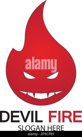 Icône de vecteur de modèle de logo Fire Devil Illustration de Vecteur