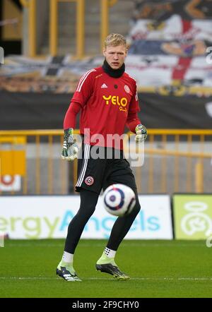 Wolverhampton, Angleterre, le 17 avril 2021. Aaron Ramsdale de Sheffield Utd lors du match de la Premier League à Molineux, Wolverhampton. Le crédit photo devrait se lire: Andrew Yates / Sportimage Banque D'Images