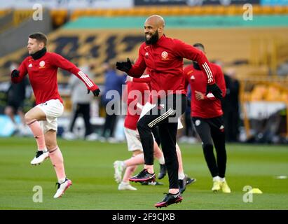 Wolverhampton, Angleterre, le 17 avril 2021. David McGoldrick de Sheffield Utd lors du match de la Premier League à Molineux, Wolverhampton. Le crédit photo devrait se lire: Andrew Yates / Sportimage Banque D'Images