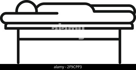 Lit médical, icône de style contour Illustration de Vecteur