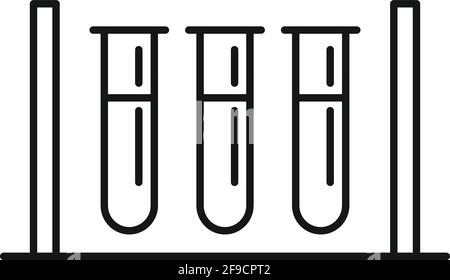 Icône tubes à essai, style de contour Illustration de Vecteur