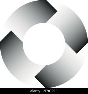 Quatre flèches grises dans le cercle Illustration de Vecteur