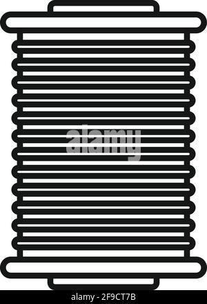 Icône de laine bobine, style de contour Illustration de Vecteur